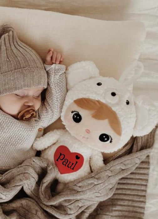 Personalisierbarer Eisbär – 50 cm Kuscheltier Plüschtier mit Namen Geschenk für Babys & Kinde - CreativMade 