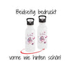Personalisierte Trinkflasche Kinder Fee-  Edelstahl Trinkflasche mit Name - Strohhalm Geschenk Einschulung Geburtstag - CreativMade 
