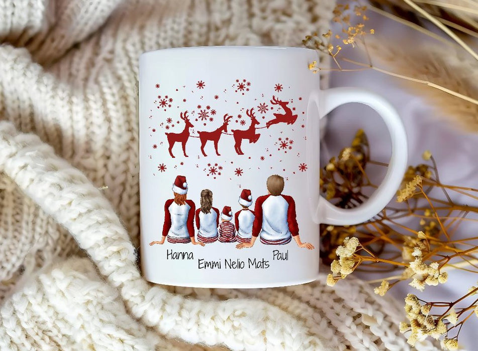 Tasse Personalisierte Weihnachtstasse Familie & Freunde – Keramik mit Namen Weihnachtsgeschenk - CreativMade 