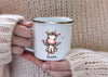 Kindertasse personalisiert mit Namen Einhorn Mädchen Emaille Keramik Kunststoff Geschenk - CreativMade 