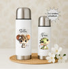 Thermoskanne personalisiert mit Namen Zebra oder Elefant Edelstahl Isolierflasche Thermoflasche Geschenkidee - CreativMade