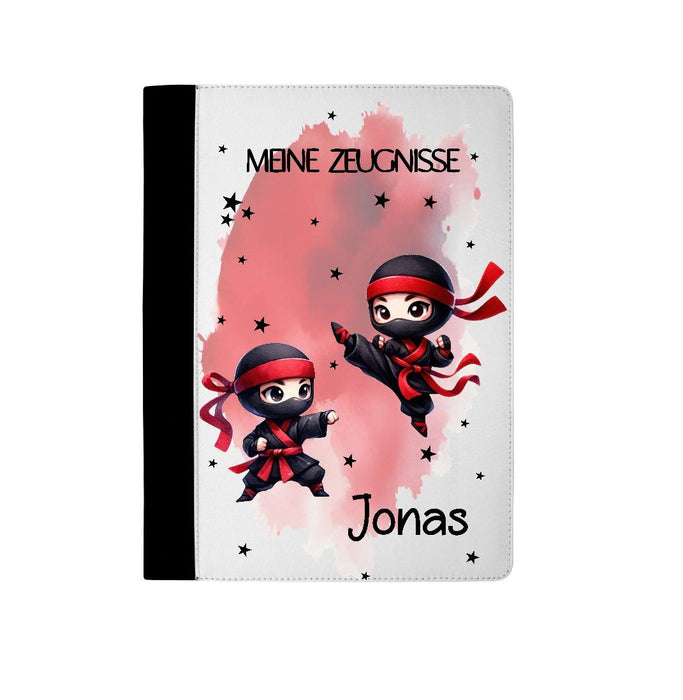 Personalisierte Zeugnismappe mit Namen Ninja – Mappe für Schulzeugnisse A4 | Geschenk zur Einschulung Jungen - CreativMade