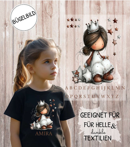 Bügelbild Kinder Engel Weihnachten Textilaufbügler DIY Projekt Applikation hochwertiger DTF Ausdruck XL - CreativMade 