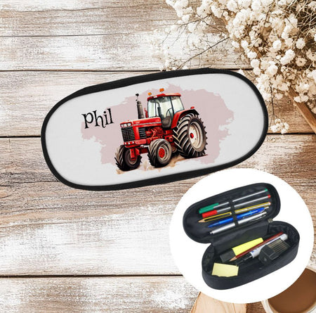 Federmäppchen Kinder mit Namen Traktor – personalisiertes Stifteetui/Stiftebox Schule Geschenk Einschulung - CreativMade