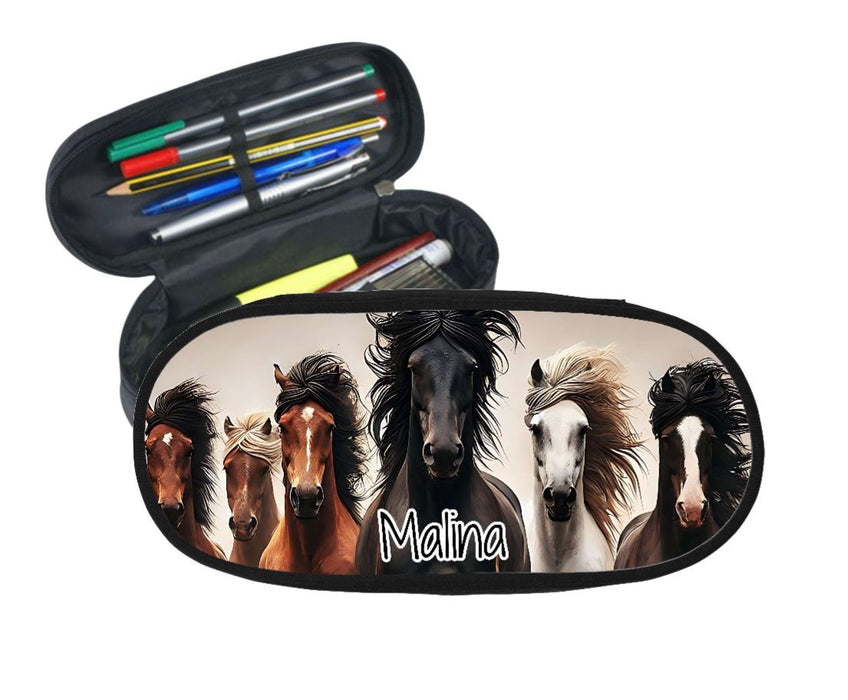 Federmäppchen Kinder mit Namen Pferd – personalisiertes Stifteetui/Stiftebox Schule Geschenk Einschulung - CreativMade