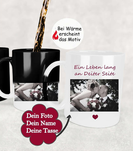 Personalisierte Fototasse mit Farbwechsel – Zaubertasse mit eigenem Foto, Namen & Wunschtext Individuelles Geschenk für jeden Anlass - CreativMade 