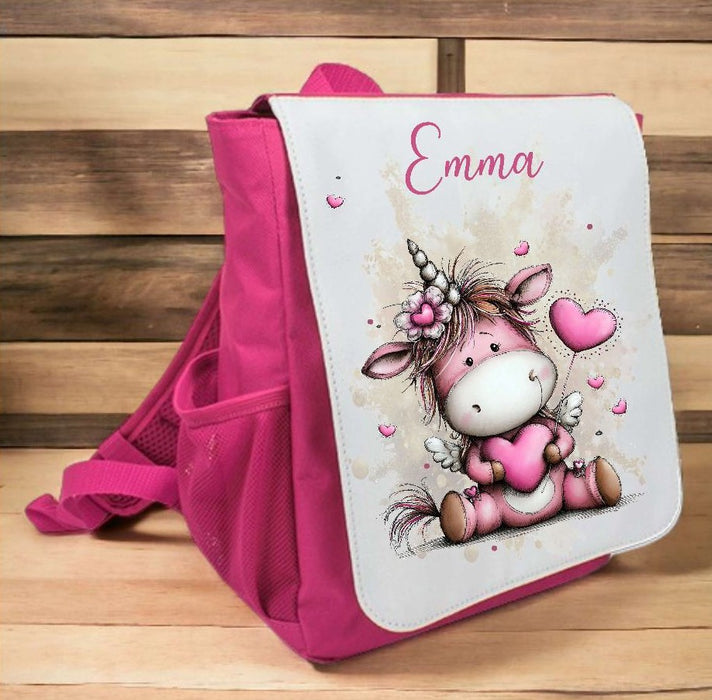 Kindergarten Set personalisiert Einhorn – Rucksack, Trinkflasche & Brotdose mit Namen Kitakind