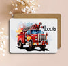 Kinder Tischset personalisiert mit Namen Feuerwehrauto - abwischbar und rutschfest Platzdeckchen Platzset Tischunterlage - personalisierte Tasse Emaille & Keramik - CreativMade 