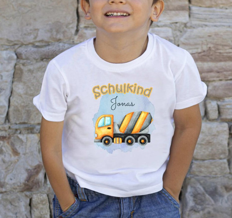 T-Shirt Schulkind Einschulung mit Name Junge personalisiert - CreativMade 