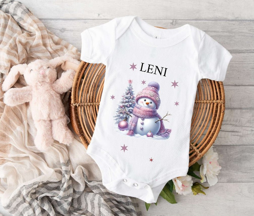 Bügelbild Kinder Schneemann Weihnachten Textilaufbügler DIY Projekt Applikation hochwertiger DTF Ausdruck XL - CreativMade 