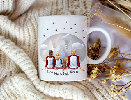 Tasse Personalisierte Weihnachtstasse Familie & Freunde – Keramik mit Namen Weihnachtsgeschenk - CreativMade 