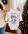 Mein erstes Weihnachten Baby-Body Pinguin Mädchen – personalisiert Weihnachtsoutfit aus Baumwolle (0–18 Monate) Strampler - CreativMade 