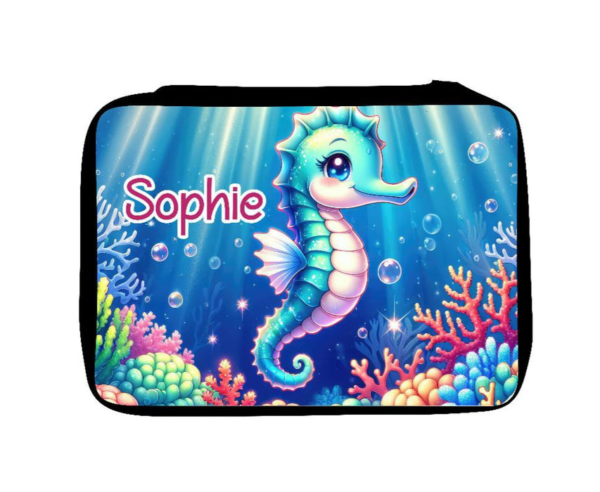 Personalisiertes Federmäppchen mit Name Seepferdchen Mädchen Geschenk Einschulung Federmappe Federpenal - CreativMade