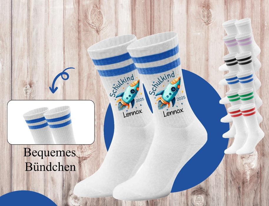 Kindersocken Einschulung Traktor – 100 % Baumwolle Größe 27–36 Unisex - CreativMade