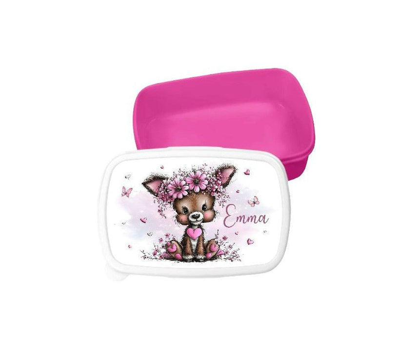 Kindergarten Set personalisiert Reh – Rucksack, Trinkflasche & Brotdose mit Namen Kitakind - CreativMade 