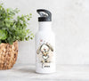 Personalisiertes Kinder Trinkflaschen- & Tassen-Set mit Namen Hase – Edelstahl Trinkflasche 500 ml für Schule & Kindergarten - CreativMade