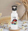 Personalisierte Trinkflasche Kinder Pirat -  Edelstahl Trinkflasche mit Name - Strohhalm Geschenk Einschulung Geburtstag - CreativMade 