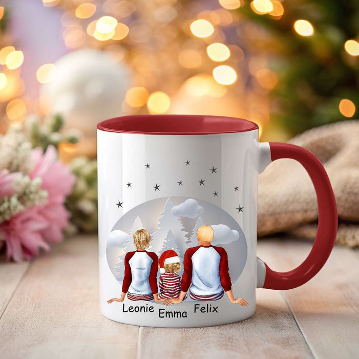 Tasse Personalisierte Weihnachtstasse Familie & Haustier – Keramik oder Emaille mit Namen Weihnachtsgeschenk - CreativMade 