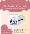 Personalisierte Kinderspardose mit Namen Axolotl - Keramik Spardose zur Einschulung, Geburt oder Taufe - CreativMade