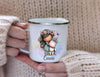 Kindertasse personalisiert mit Namen Einhorn Mädchen Emaille Keramik Kunststoff Geschenk - CreativMade 