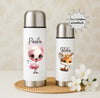 Thermoskanne personalisiert mit Namen Zebra oder Elefant Edelstahl Isolierflasche Thermoflasche Geschenkidee - CreativMade