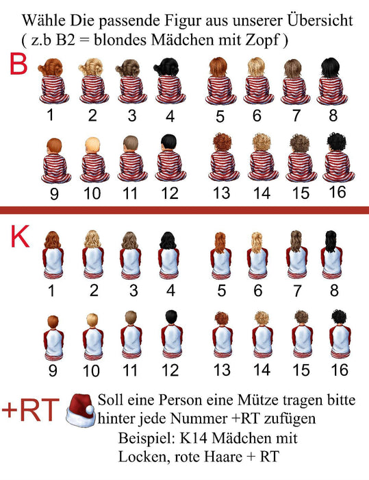 Personalisierter Weihnachtsbaumanhänger mit Namen & Figuren – individueller Christbaumschmuck für Familie, Paare & Freunde. Perfektes Weihnachtsgeschenk. - CreativMade