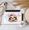 Kinder Tischset personalisiert mit Namen Faultier - abwischbar und rutschfest Platzdeckchen Platzset Tischunterlage - personalisierte Tasse Emaille & Keramik - CreativMade 