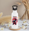 Personalisierte Trinkflasche Kinder Ninja -  Edelstahl Trinkflasche mit Name - Strohhalm Geschenk Einschulung Geburtstag - CreativMade 