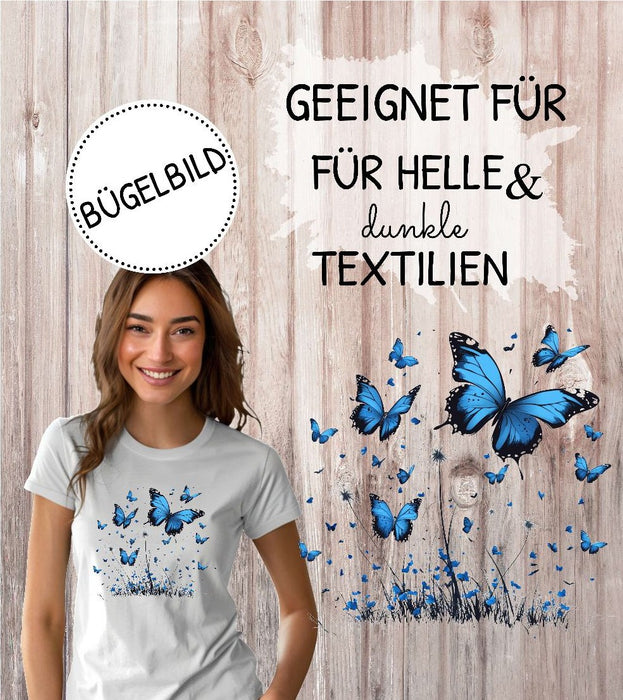 Bügelbild Schmetterling Erwachsene Aufbügelmotiv Textilaufbügler für Kleidung & Stoffe DIY Transferbild & Geschenkidee Damen - CreativMade
