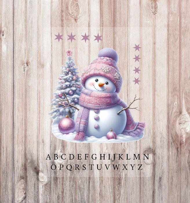 Bügelbild Kinder Schneemann Weihnachten Textilaufbügler DIY Projekt Applikation hochwertiger DTF Ausdruck XL - CreativMade 