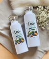 Personalisierte Kinder Trinkflasche mit Namen Traktor – Edelstahl Thermosflasche auslaufsicher für Kindergarten & Schule - CreativMade
