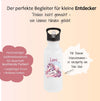 Personalisierte Trinkflasche Kinder Einhorn Mädchen -  Edelstahl Trinkflasche mit Name - Strohhalm Geschenk Einschulung Geburtstag - CreativMade 