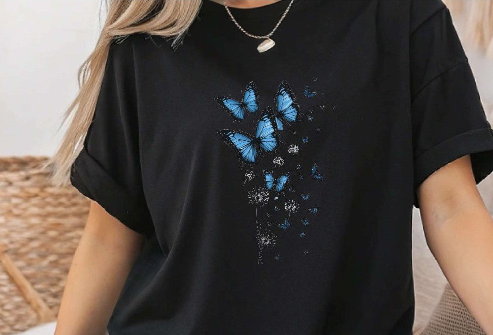 Bügelbild Schmetterling Erwachsene Aufbügelmotiv Textilaufbügler für Kleidung & Stoffe DIY Transferbild & Geschenkidee Damen - CreativMade