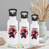 Personalisierte Trinkflasche Kinder Ninja -  Edelstahl Trinkflasche mit Name - Strohhalm Geschenk Einschulung Geburtstag - CreativMade 