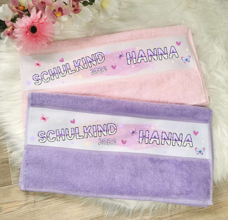 Personalisiertes Kinderhandtuch zur Einschulung – Schulkind mit Namen, ideal als Geschenk & den Schulstart - CreativMade
