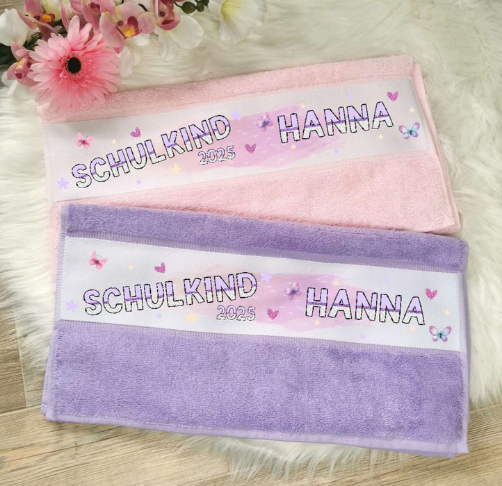 Personalisiertes Kinderhandtuch zur Einschulung – Schulkind mit Namen, ideal als Geschenk & den Schulstart - CreativMade