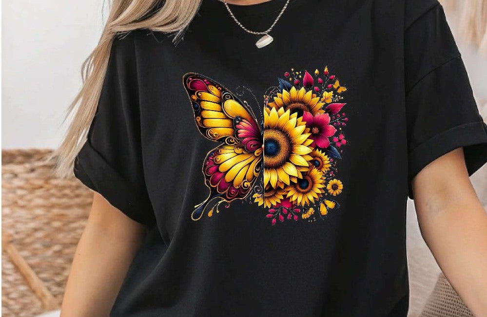 Bügelbild Schmetterling Erwachsene Aufbügelmotiv Textilaufbügler für Kleidung & Stoffe DIY Transferbild & Geschenkidee Damen - CreativMade