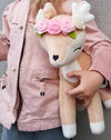 Kuscheltier Reh mit Name personalisiert Mädchen Stofftier Geburtsdatum Plüschtier Baby Geburt - CreativMade 