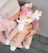 Kuscheltier Reh mit Name personalisiert Mädchen Stofftier Geburtsdatum Plüschtier Baby Geburt - CreativMade 
