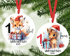 Personalisierter Christbumschmuck & Weihnachtsbaumanhänger Baby Waschbär Zebra – Mein erstes Weihnachten mit Namen aus Aluminium Geschenkidee - CreativMade