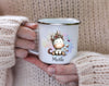 Kindertasse personalisiert mit Namen Einhorn Mädchen Emaille Keramik Kunststoff Geschenk - CreativMade 