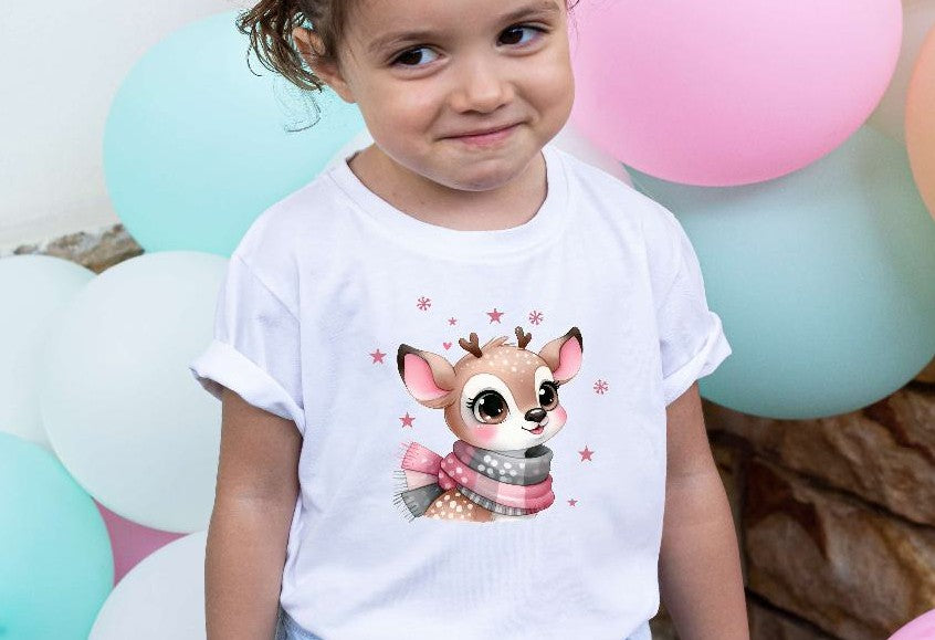 Bügelbilder für Kinder Reh – Weihnachtsmotive, Wintermotive & Herbstmotive zum Aufbügeln – DIY Textilaufbügler für Kleidung & Geschenke - CreativMade