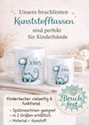 Kindertasse personalisiert mit Namen | Dinosaurier Jungen | Kunststoffbecher für Kindergarten, Kita & Schule | CreativMade .