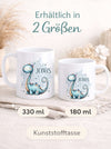 Kindertasse personalisiert mit Namen | Dinosaurier Jungen | Kunststoffbecher für Kindergarten, Kita & Schule | CreativMade .