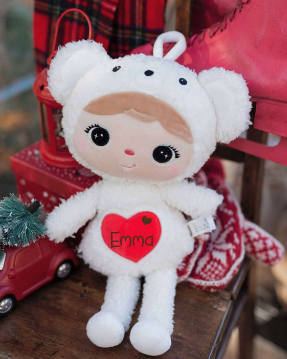 Personalisierbarer Eisbär – 50 cm Kuscheltier Plüschtier mit Namen Geschenk für Babys & Kinde - CreativMade 