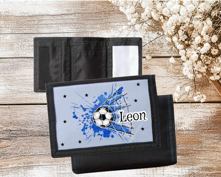 Kinder Geldbeutel personalisiert Fußball – Geldbörse mit Namen Klettverschluss  Porte­mon­naie - CreativMade 