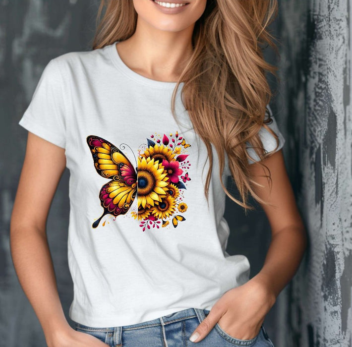 Bügelbild Schmetterling Erwachsene Aufbügelmotiv Textilaufbügler für Kleidung & Stoffe DIY Transferbild & Geschenkidee Damen - CreativMade