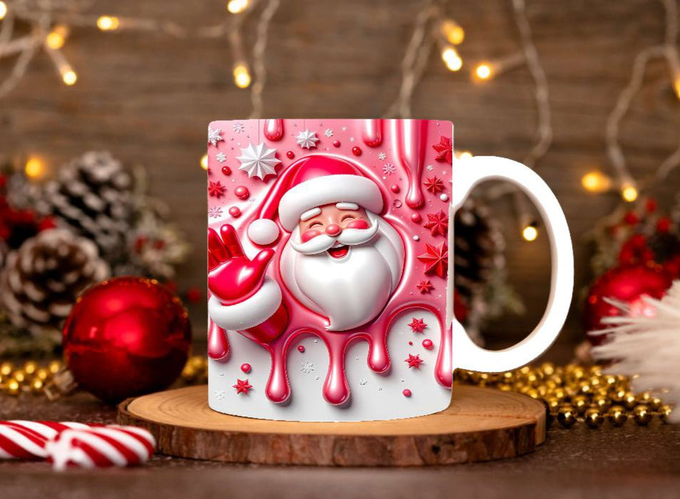 Weihnachtstasse personalisiert Weihnachtsmann Tasse Weihnachten Keramik Emaille Geschenkidee Nikolaus