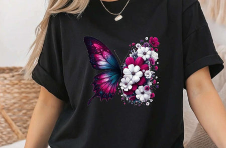 Bügelbild Schmetterling Erwachsene Aufbügelmotiv Textilaufbügler für Kleidung & Stoffe DIY Transferbild & Geschenkidee Damen - CreativMade