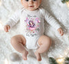 Mein erstes Weihnachten Baby-Body Ballerina – personalisiert Weihnachtsoutfit aus Baumwolle (0–18 Monate) Strampler - CreativMade 